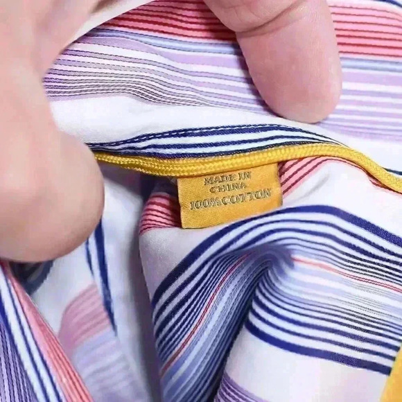 Robert Talbott Carmel Button Down Shirt Large Mens Red/Blue/ Purple 100% Cotton - Picture 10 of 12